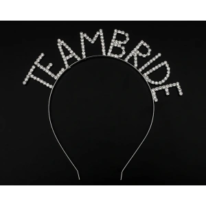 Timion Kristal Taşlı Gümüş Renk Team Bride Gelin Tacı (5148)