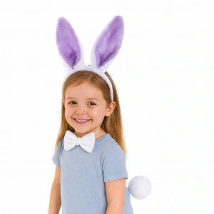 Timion Lila Mor Tavşan Kulak Papyon Kuyruk 3'lü Parti Seti (5148)