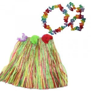 Timion Luau Aloha Hawaii  Kolye Etek Taç ve Bileklik Seti (5148)