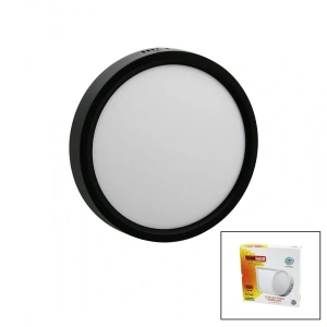 Timion NİSALUCE EPL-18SÜ 18W SİYAH METAL KASA SIVA ÜSTÜ YUVARLAK LED SLİM PANEL 1260LM BEYAZ=6500K 30.000 SAAT ÖMÜR (5148)