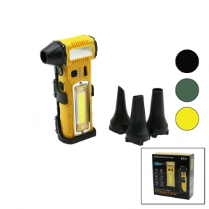 Timion Oto Araç Süpürge - Fener - Mini Turbo Jet Fan Şarjlı 3 Farklı Uç Kademeli Hız Ayar 8 Farklı Beyaz-kırmızı Işık Standlı - Mıknatıs - Kesme Aparatı (5148)