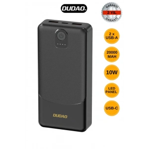 Timion Powerbank Dudao K10Pro 2.4A 20000mAh 2 x USB-A - Siyah (5148)