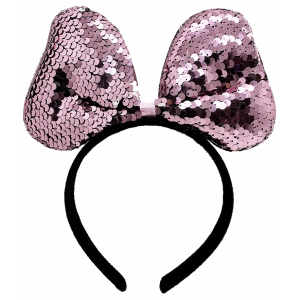 Timion Renk Değiştiren Pullu Payetli Fiyonk Parti Tacı Pembe Gümüş Renk 20x16 cm (5148)