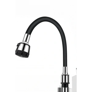 Timion Renkli Silikonlu Oynar Başlıklı 2 Fonksiyonlu Spiral Musluk Başlığı - Siyah (5148)