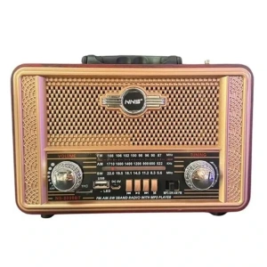 Timion Retro, Nostaljik, Ahşap Tasarım Bluetooth Hoparlörlü, Şarjlı, Taşınabilir Otantik Tasarımlı FM/AM Destekli Radyo NS8098 (5148)