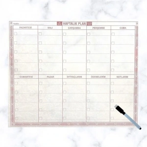 Timion Şeffaf Kendiliğinden Yapışkanlı Kalemli Haftalık Planlayıcı 40cm-50cm (5148)