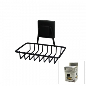 Timion Siyah - Metal Katı Sabunluk Kare Güçlü Yapışkanlı 11x12.5x11cm (5148)