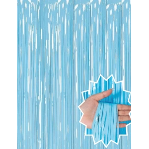 Timion Soft Mavi Püsküllü Kapı Perdesi - Parti, Baby Shower, Sünnet Süsü, Cinsiyet Partisi 1x2 m (5148)