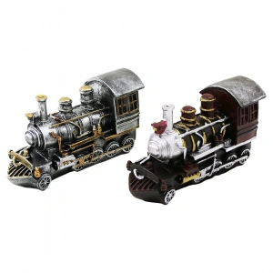 Timion Tren Vintage Dekoratif Biblo - Kumbara Renkli 20x12x8cm Reçine (5148)