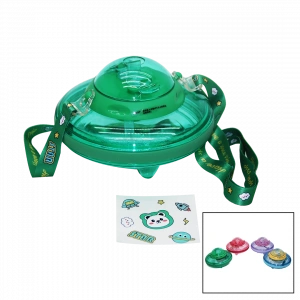 Timion UFO MODELİ RENKLİ MİKA KRİSTAL SULUK MATARA PİPETLİ - TAŞIMA ASKILI 550ML ( HERHANGİ BİR RENK  GÖNDERİLİR )  (5148)