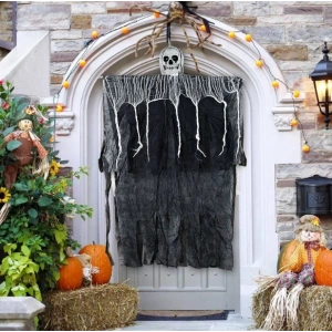 Timion Ürpertici Kuru Kafa Korku Hayalet Saçaklı Dekor 90x50 cm (5148)