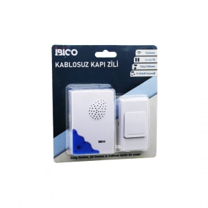 Timion WİRELES KABLOSUZ KAPI ZİLİ PİLLİ 16 FARKLI MELODİ 50MT ÇEKİM ALANI PİL = 2AA - DÜĞME = 23A (5148)