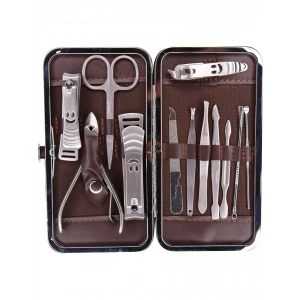 Tırnak Makası Tırnak Bakım Seti Deri Çantalı 12 Parça Set (5148)