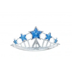 Yıldız Şekilli Elsa Prenses Kraliçe Tacı Mavi Renk Çocuk Boy 5x17 cm