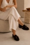 Boho-Chic Hakiki Deri Süet Boncuk Detaylı Kahverengi Loafer