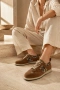 Leopard Hakiki Deri Süet Derisi Desert Leopar Loafer