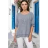 GIRİ %100 YIKAMALI KETEN KUMAŞ AYÇIÇEĞI APLİKELİ OTANTIK BLUZ