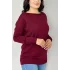 Kadın BORDO Bisiklet Yaka Yandan Cepli Likralı Yumuşak Dokulu İnce Tiriko Kazak