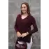 Kadın Bordo V Yaka Likralı Dışı Simli İçi Yumoş İnce Triko Bluz