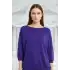 Kadın Mor Kayık Yaka Likralı % 100 PAMUK İPLİK İnce Triko Bluz