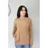 Kadın VİZON Bisiklet Yaka Yandan Cepli  Likralı Esnek Yumuşak Dokulu Triko Bluz