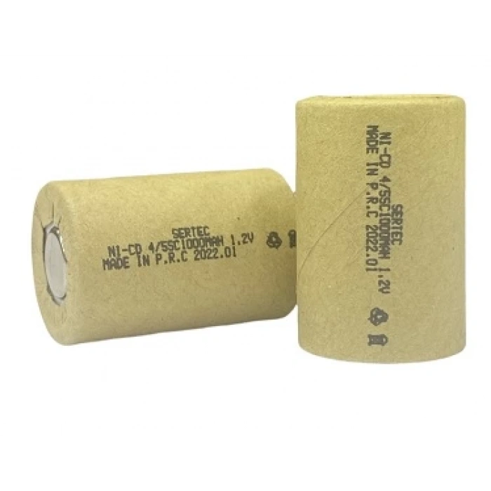 1.2V Ni-Cd  4/5 SC 1000 Mah Kağıt Şarjlı Pil 3C Başsız/Flat Head