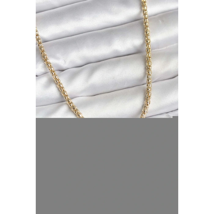 14K Gold Renk Kaplama Boru Zincir Model CM Kadın Kolye