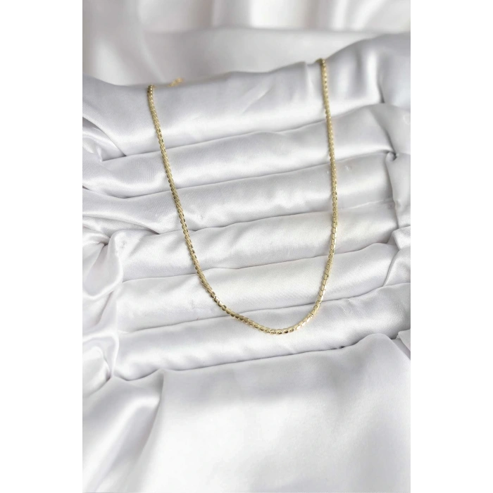 14K Gold Renk Kaplama Ezme Zincir Model CM Kadın Kolye