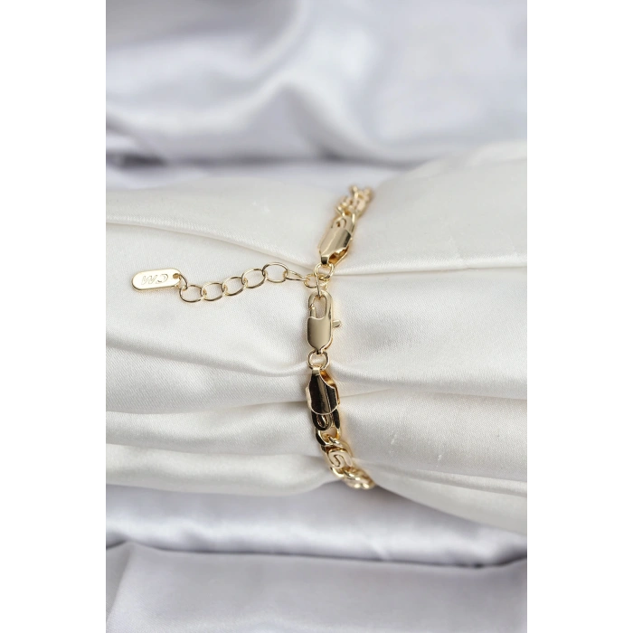 14K Gold Renk Kaplama Zincir Model CM Kadın Bileklik