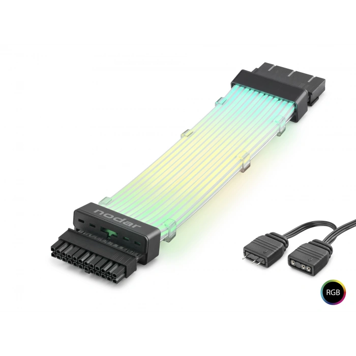 24 Pin Argb Power Supply Uzatma Kablosu (Gümüş Kaplamalı Bükülebilir - 2Mm 108 Led Siyah ND2814B)