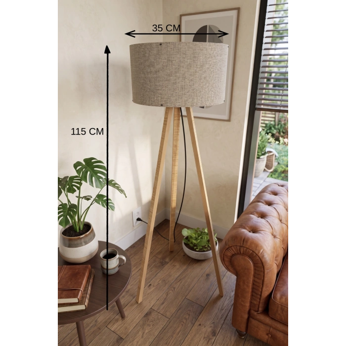 Vizon Kumaş Başlık 3 Ayaklı Tripod Lambader