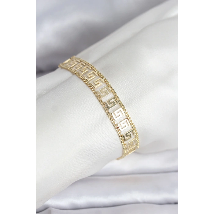 316L Çelik Gold Renk Labirent Model Kadın Bileklik