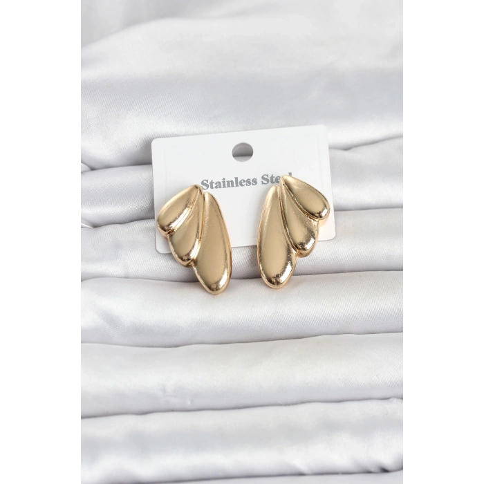 316L Çelik Gold Renk Vintage Kadın Küpe