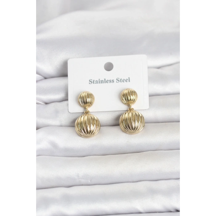 316L Çelik Gold Renk Vintage Model Kadın Küpe