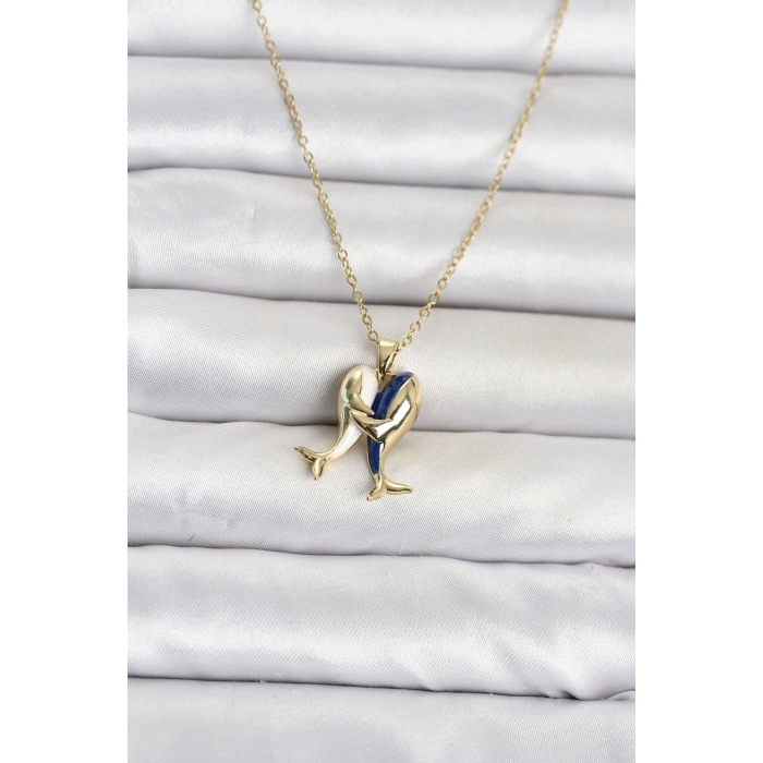 316L Çelik Zincir Gold Renk Dolphin Model Kadın Kolye