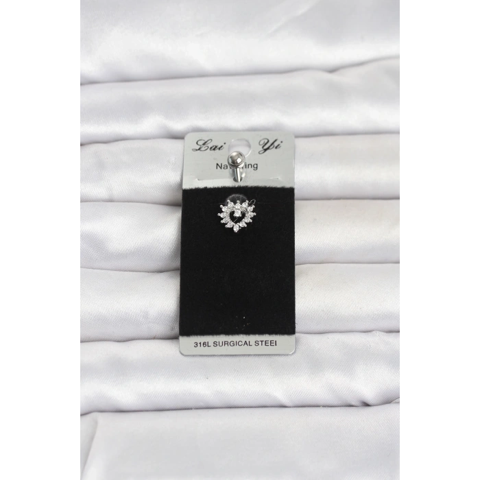 316L Cerrahi Çelik Kalp Model Göbek Piercing