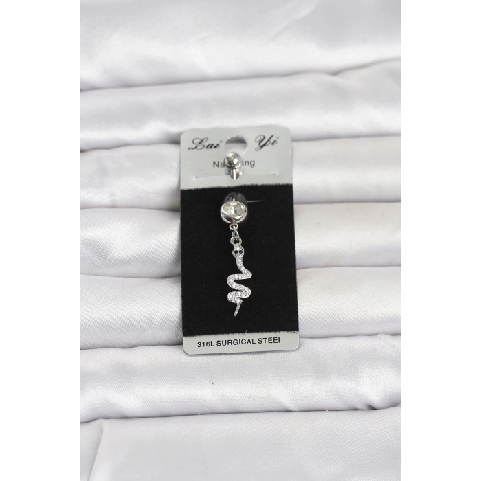 316L Cerrahi Çelik Sallantılı Yılan Model Göbek Piercing