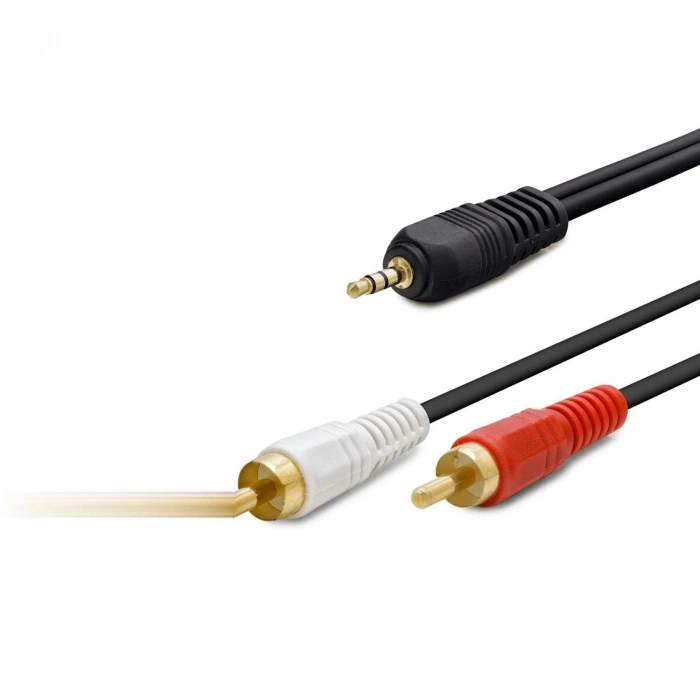 3.5 Mm To 2Rca Kablo 2Lıne Gold 10M (Siyah HDX1006)
