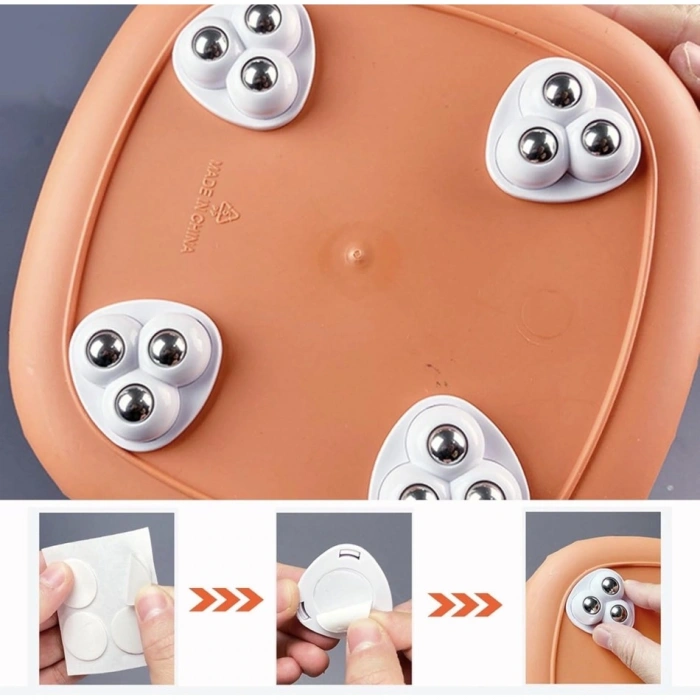 Yapışkanlı Bilyalı Tekerlek (4lü Set,360 Derece Dönebilen,Eşya Kaydırıcı,Mobilya Tekeri)