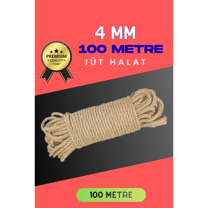 Jüt Halat Dekoratif Hasır Urgan İp (mm, 100 Mt)