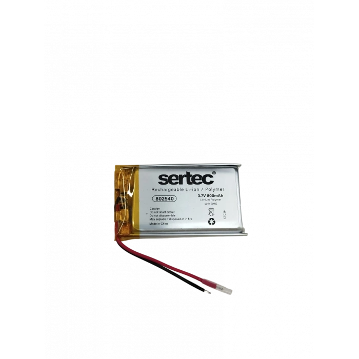 Li-Polymer Pil 3.7V 800mAh (Devreli/1.5A,802540)