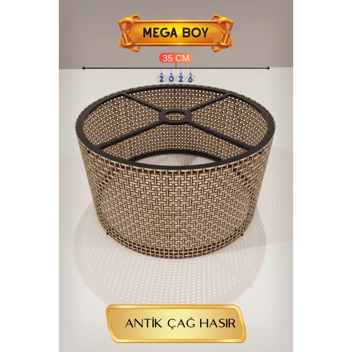 Antik Çağ Hasır Lambader Başlığı (35cm)