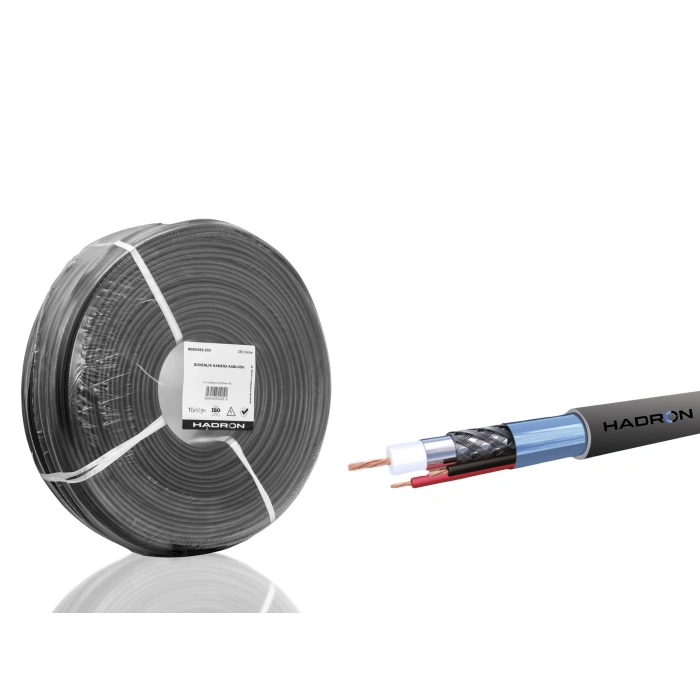 Cctv Kablo Mini Coax Eco Cca Pe 2X0.50mm (Dış Mekan, 250 Mt - Siyah HDX5582-250)