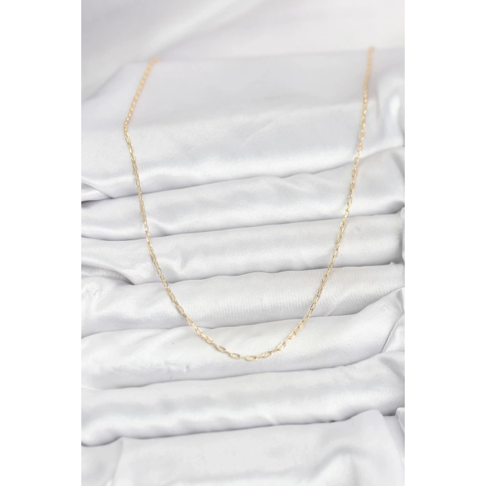 CM 14K Gold Renk Ataç Zincir Model 60 cm Kadın Kolye