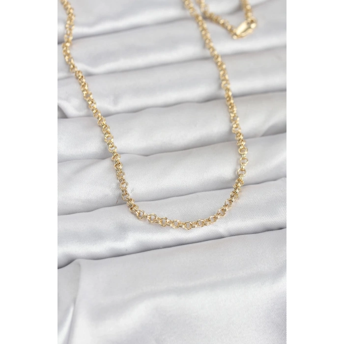 CM 14K Gold Renk Halka Zincir Model 60 cm Kadın Kolye