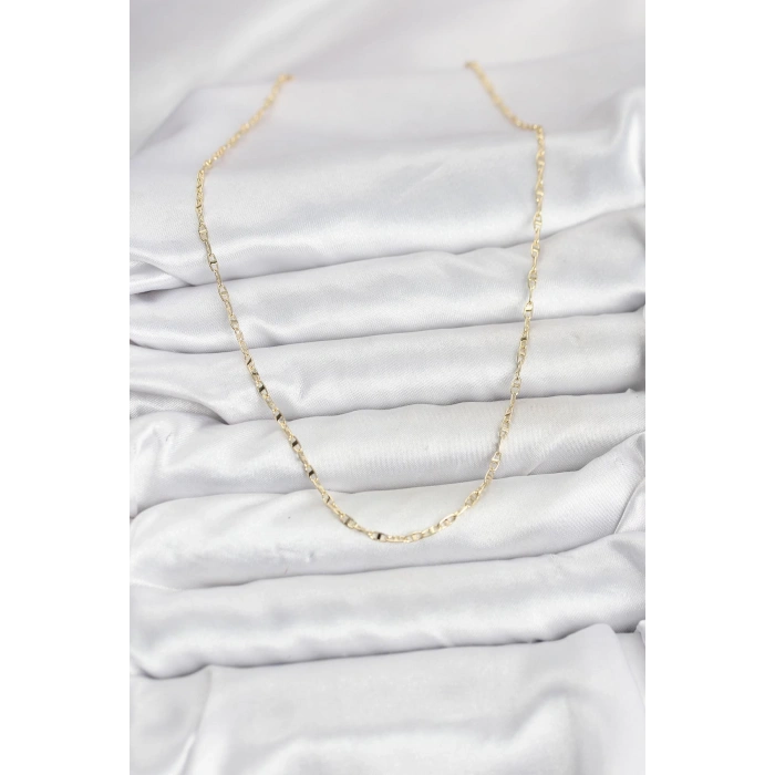 CM 14K Gold Renk Pirinç Gemi Zinciri Model Kadın Kolye
