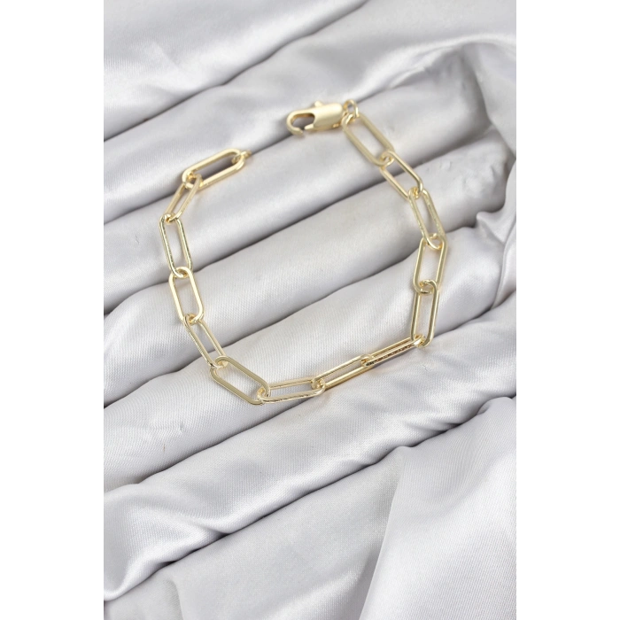 CM Ataş Zincir Model Gold Renk Pirinç Kadın Bileklik