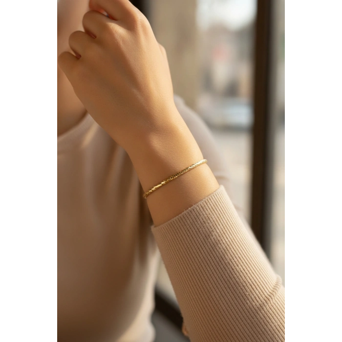 CM Gold Renk Lazer Kesim 65 mm Bilezik