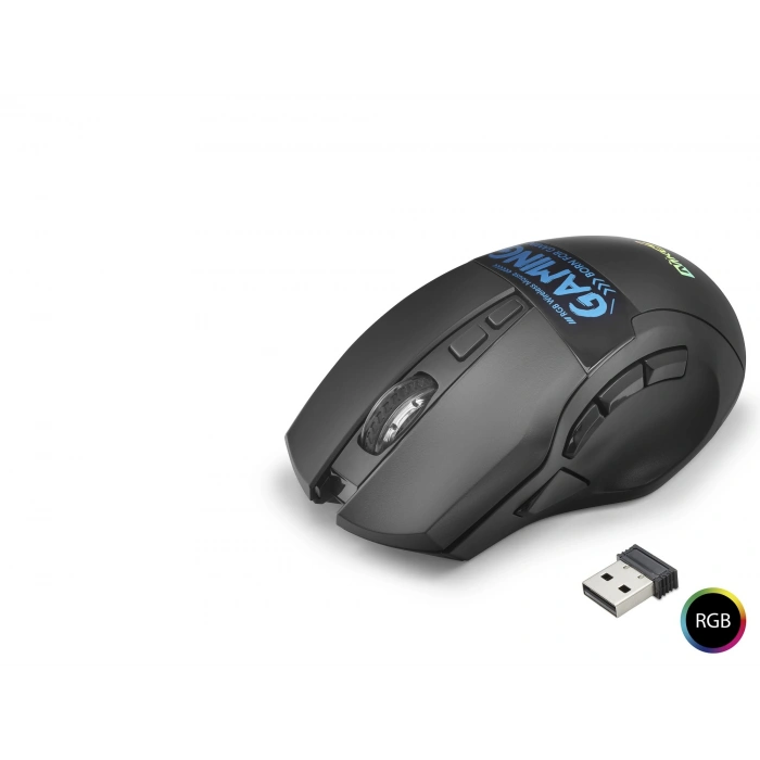 Kablosuz Gaming Mouse (Dual Mode, 2400 Dpi, 9 Tuş, 500Hz, Rgb, Siyah - W10)