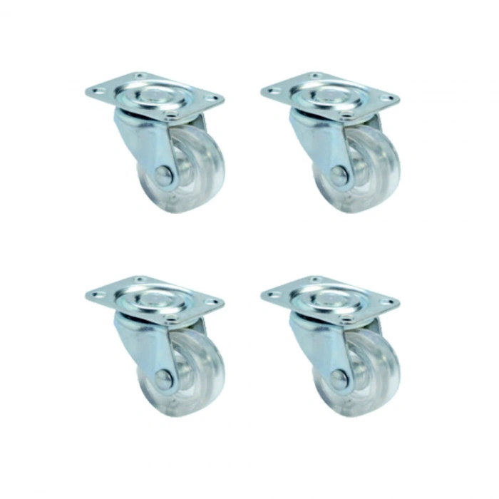 Furç Tablalı Bilyalı Teker - 38MM - Şeffaf HKS240 - 4 Adet